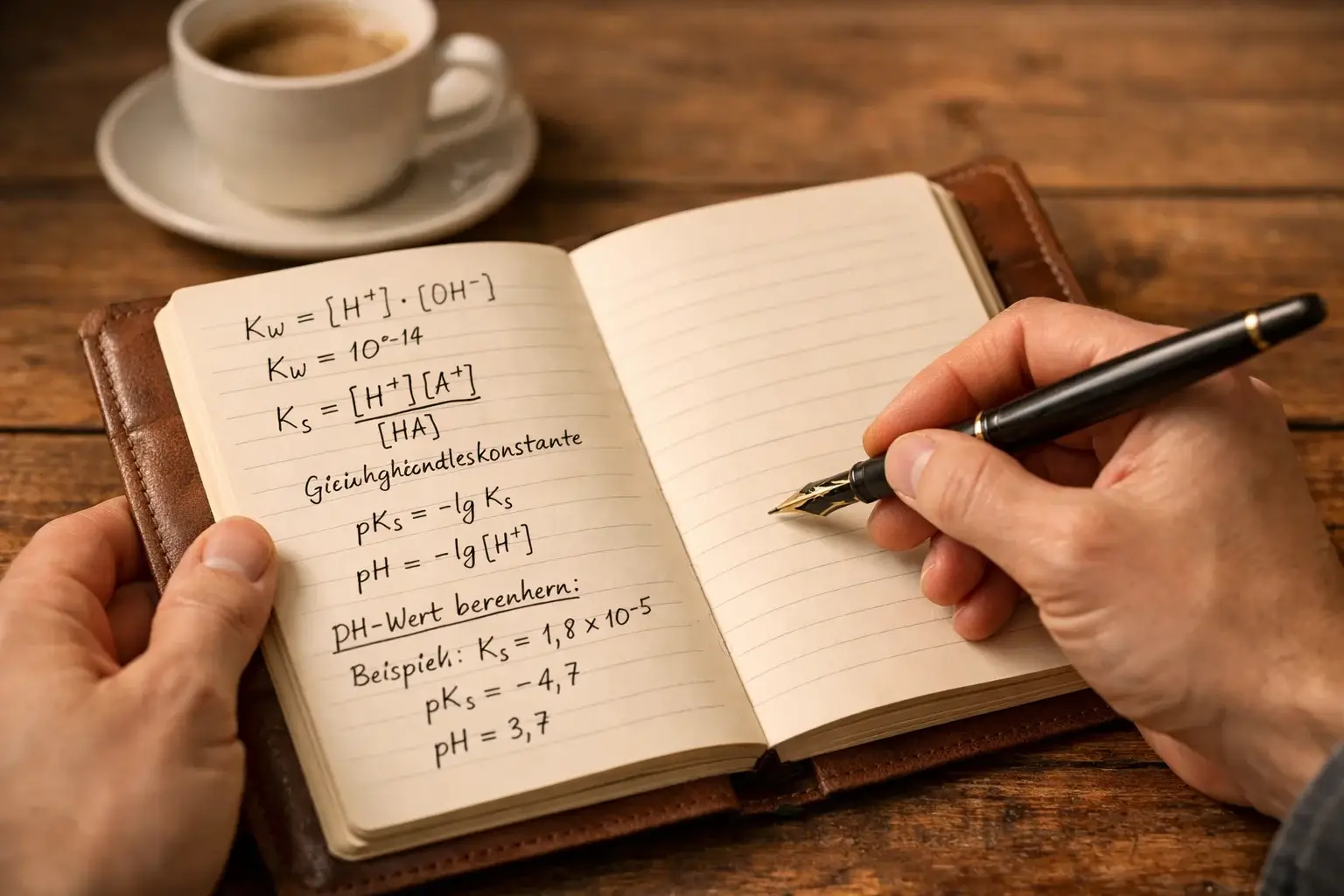 Notizblock mit handgeschriebener Quotenberechnung