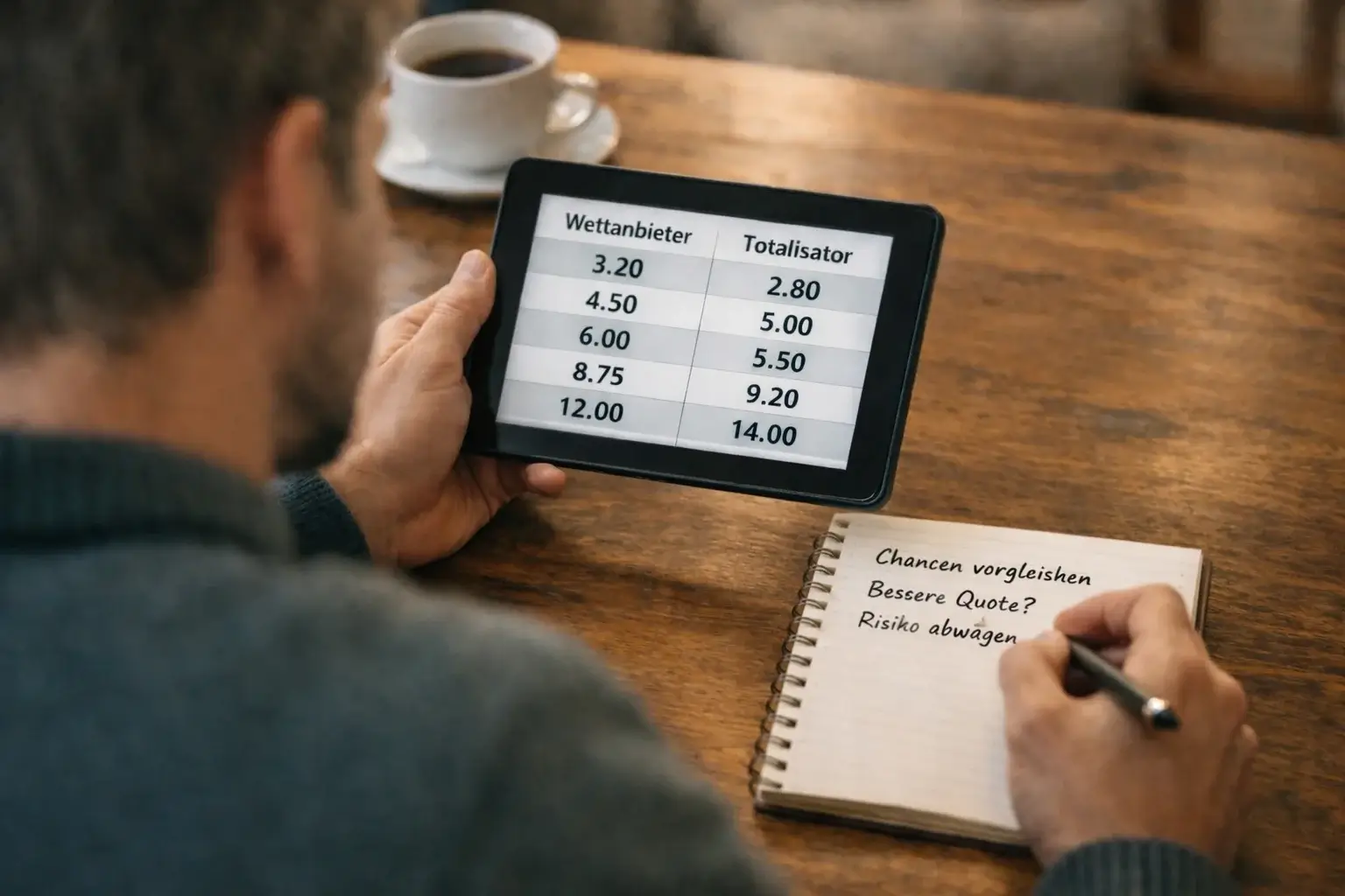 Wetter vergleicht Quoten auf Tablet und Papier